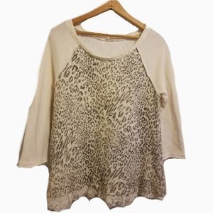 Anthro Mystree distressed top large, Cute